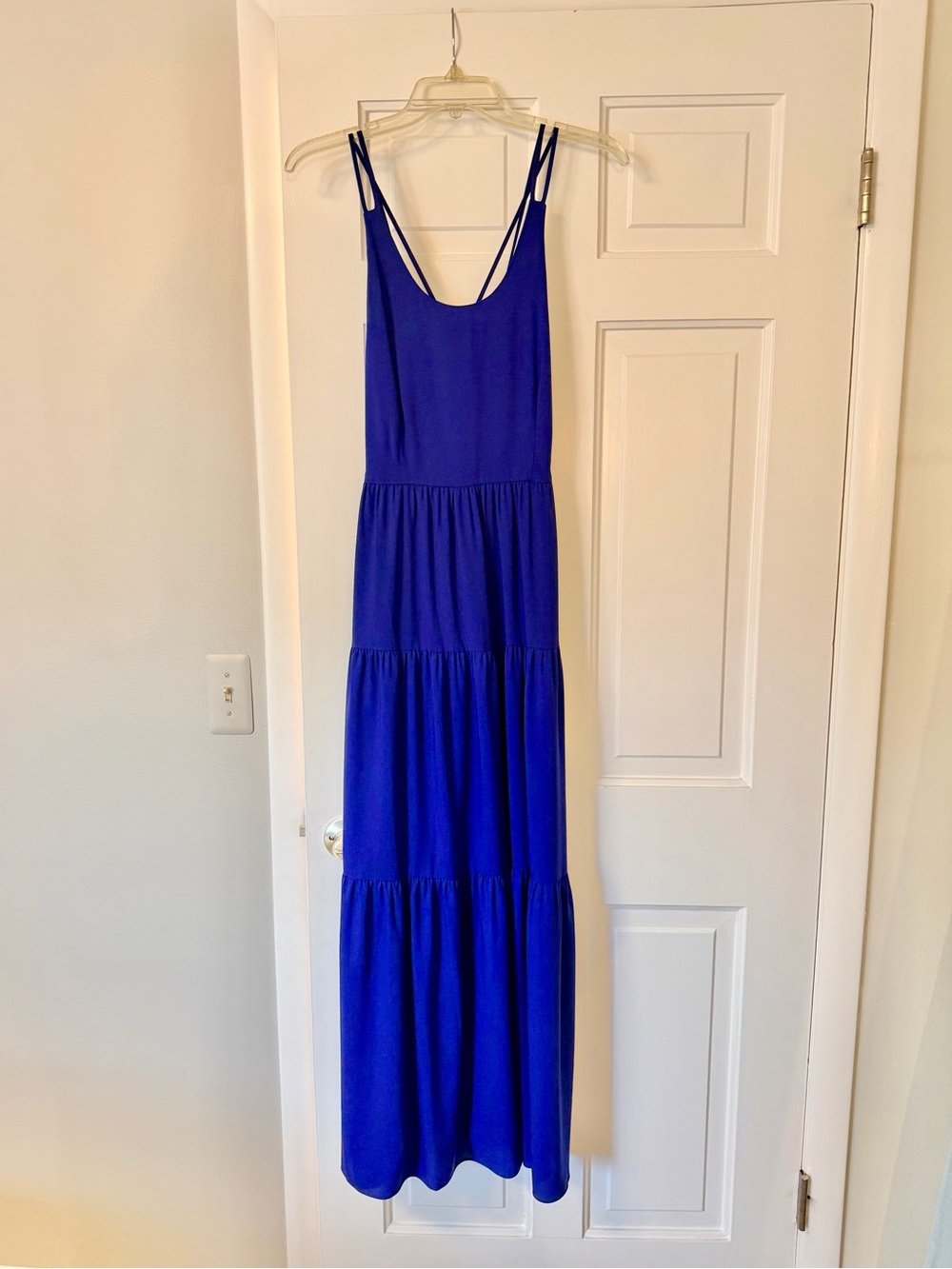 LOFT Tiered Strappy Maxi Dress - Royal Blue, Size 6